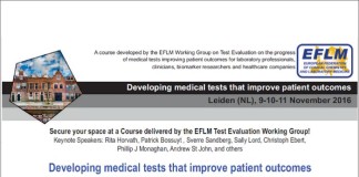 New EFLM event: Course “Developing medical tests that improve patient outcomes”