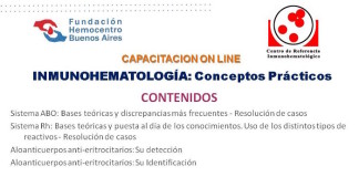Curso Online: Inmunohematología, Conceptos Prácticos