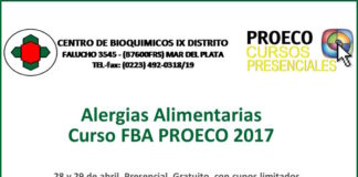 Curso FBA PROECO 2017: Alergias Alimentarias