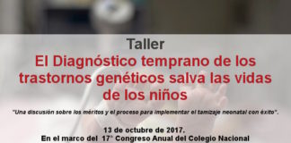 Taller: El Diagnóstico temprano de los trastornos genéticos salva las vidas de los niños