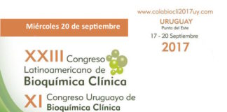#colabiocli17 Miércoles 20 de septiembre en el XXIII Congreso Latinoamericano de Química Clínica
