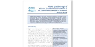 Alerta Epidemiológica: Neisseria gonorrhoeae con resistencia a las cefalosporinas de espectro extendido
