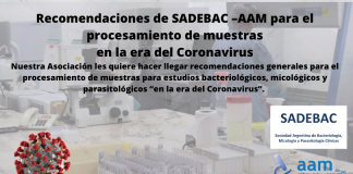 Recomendaciones de SADEBAC –AAM para el procesamiento de muestras en la era del Coronavirus