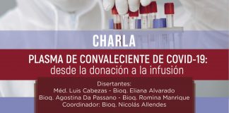 Reunión por Meet: Plasma de Convaleciente de COVID-19, desde la donación a la infusión