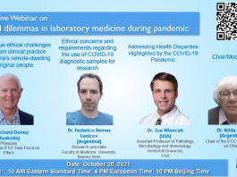 IFCC free Webinars: “Ethical dilemmas in laboratory medicine during pandemic” – “Common laboratory measures of dysglycaemia; Their strengths and weaknesses”